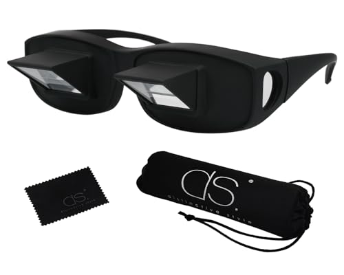 DS.DISTINCTIVE STYLE DS. DISTINCTIVE STYLE Lazy Readers Glasses Prism Glasses Lying Down Bed Horizontal Watching TV Reading Spectacles Horizontal Glasses - Black - Image 1
