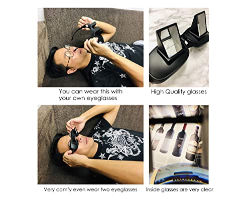 DS.DISTINCTIVE STYLE DS. DISTINCTIVE STYLE Lazy Readers Glasses Prism Glasses Lying Down Bed Horizontal Watching TV Reading Spectacles Horizontal Glasses - Black - Image 3