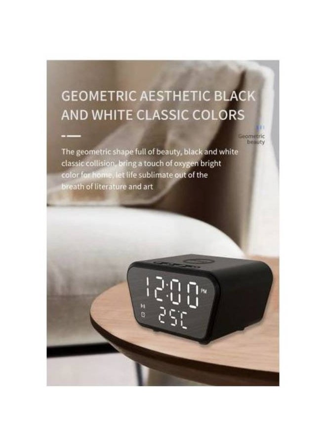 Generic - Alarm Clock Digital Charging Fast Qi Wireless 15W Temperature - 5 In 1 Black - Image 1