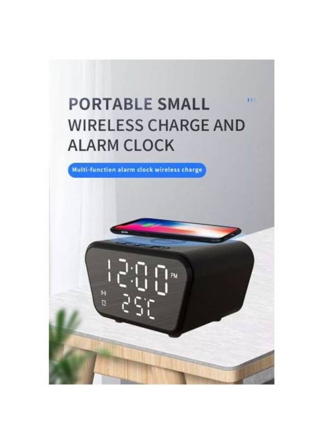 Generic - Alarm Clock Digital Charging Fast Qi Wireless 15W Temperature - 5 In 1 Black - Image 1