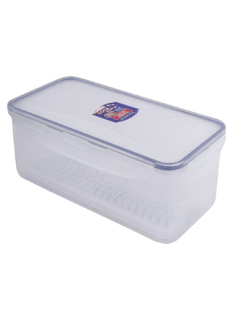 BPA-Free Polypropylene Airtight Rectangular Food Container Clear and Blue 3.4 L HPL848