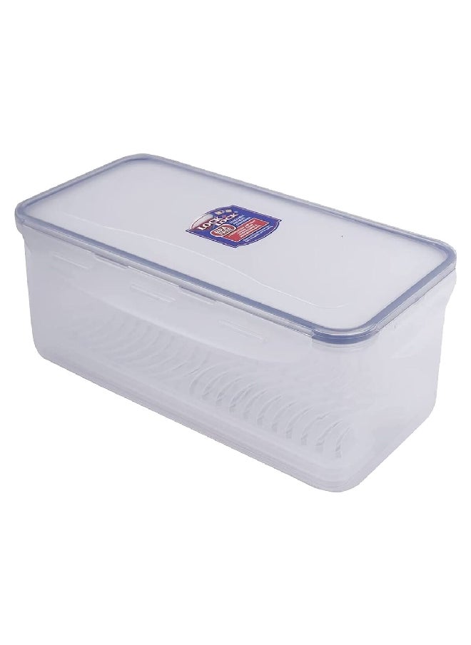 LOCK & LOCK BPA-Free Polypropylene Airtight Rectangular Food Container Clear and Blue 3.4 L HPL848  - Image 1