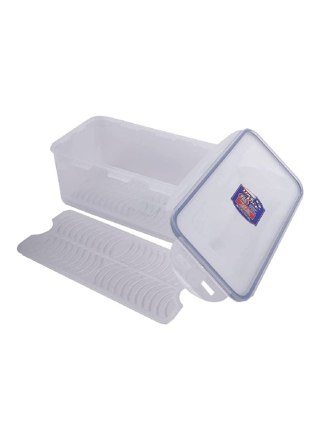 LOCK & LOCK BPA-Free Polypropylene Airtight Rectangular Food Container Clear and Blue 3.4 L HPL848  - Image 3