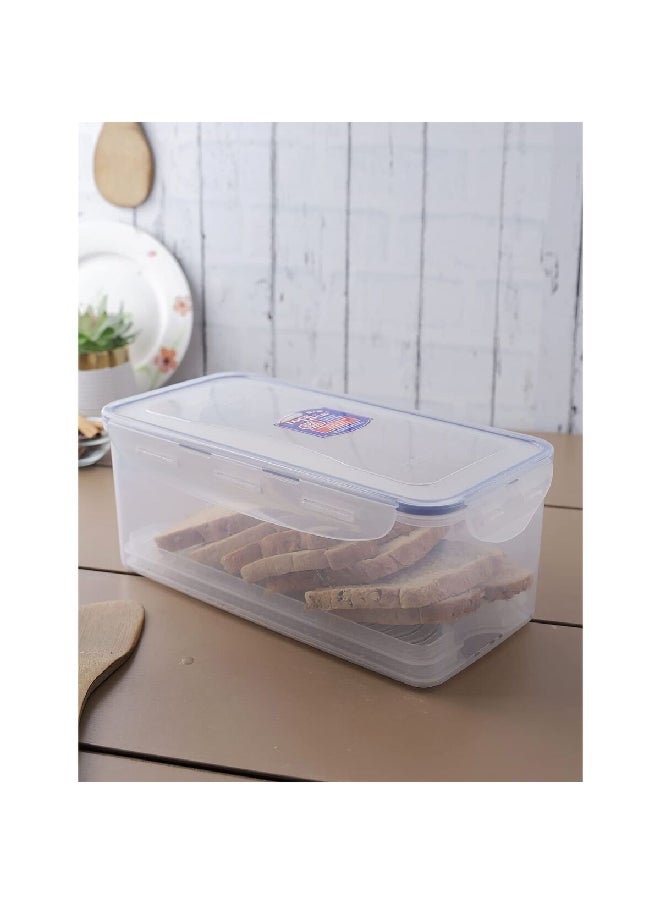 LOCK & LOCK BPA-Free Polypropylene Airtight Rectangular Food Container Clear and Blue 3.4 L HPL848  - Image 4