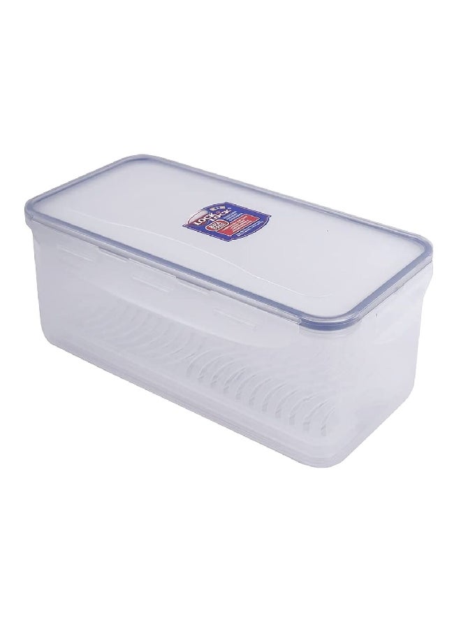 LOCK & LOCK BPA-Free Polypropylene Airtight Rectangular Food Container Clear and Blue 3.4 L HPL848  - Image 2