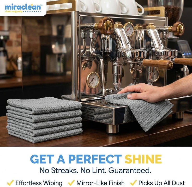 MIRACLEAN Waffle Weave Microfiber Cleaning Cloths, 12 x 12 inches, 6 Pack - Image 3