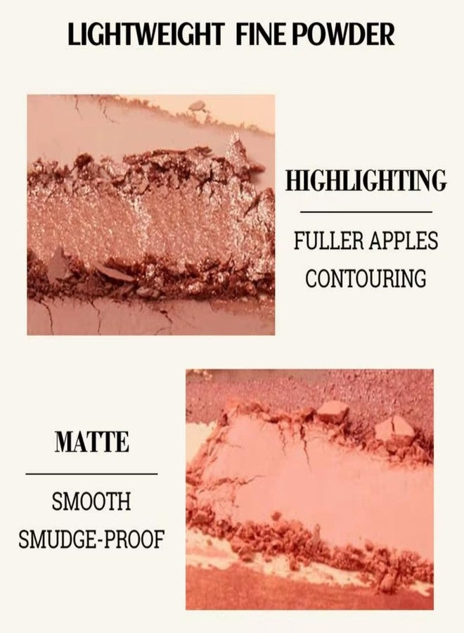 Bold Byte باليت أحمر خدود للوجه بثمانية ألوان | ملمس مخملي مطفي ولامع | بودرة أحمر خدود مقاومة للماء تدوم طويلاً، مثبتة بثلاث طبقات | مكياج وجه سهل الدمج وخفيف الوزن - Image 5