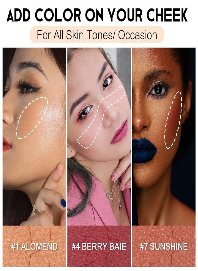 Bold Byte باليت أحمر خدود للوجه بثمانية ألوان | ملمس مخملي مطفي ولامع | بودرة أحمر خدود مقاومة للماء تدوم طويلاً، مثبتة بثلاث طبقات | مكياج وجه سهل الدمج وخفيف الوزن - Image 2