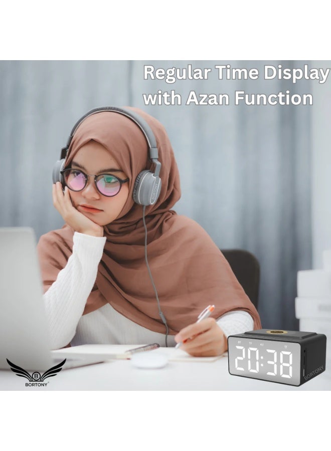 تلواح مكبر صوت للقرآن الكريم بساعة أذان رقمية، مشغل MP3 AZAN عن بعد والتحكم في التطبيق، مكبر صوت بلوتوث محمول للقرآن الكريم، مكبر صوت أذان للصلاة الإسلامية، هدية عيد الحج للآباء - Image 4