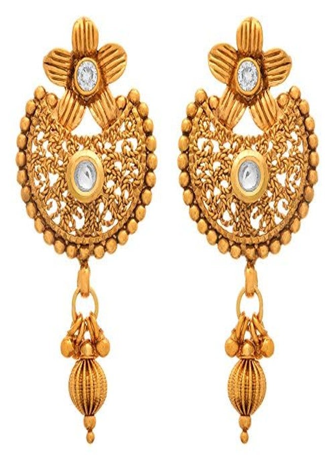 JFL - Traditional Ethnic One Gram Gold Plated Kundan Design Mangalsutra Set for Women (White),Valentine - Image 3
