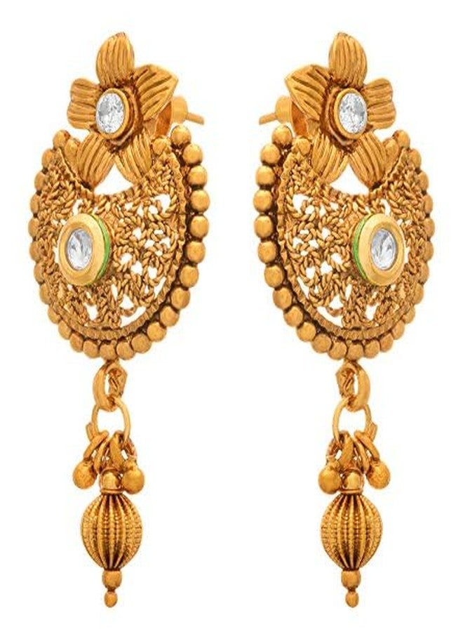JFL - Traditional Ethnic One Gram Gold Plated Kundan Design Mangalsutra Set for Women (White),Valentine - Image 5
