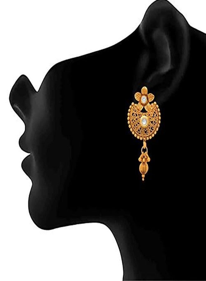 JFL - Traditional Ethnic One Gram Gold Plated Kundan Design Mangalsutra Set for Women (White),Valentine - Image 4