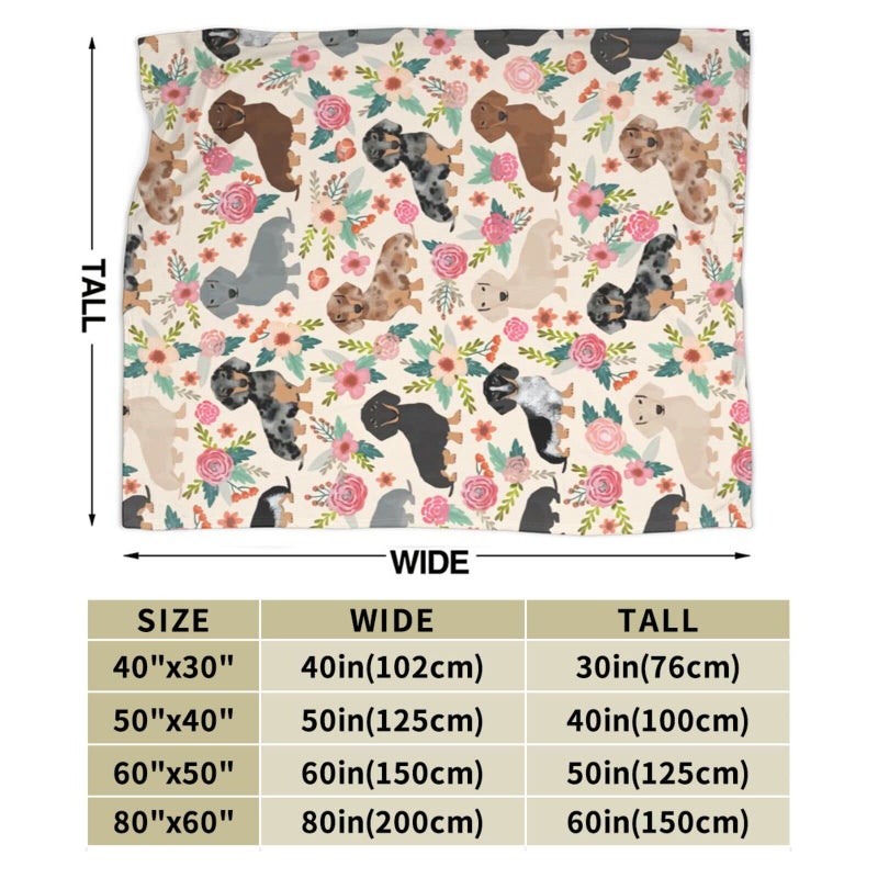 Majoug Cute Dachshund Pattern Sausage Pattern Throw Blanket Soft Lightweight Cozy Premium Flannel Warm Bed Blanket for Bedroom Living Couch All Seasons 60""X50"" - Image 3