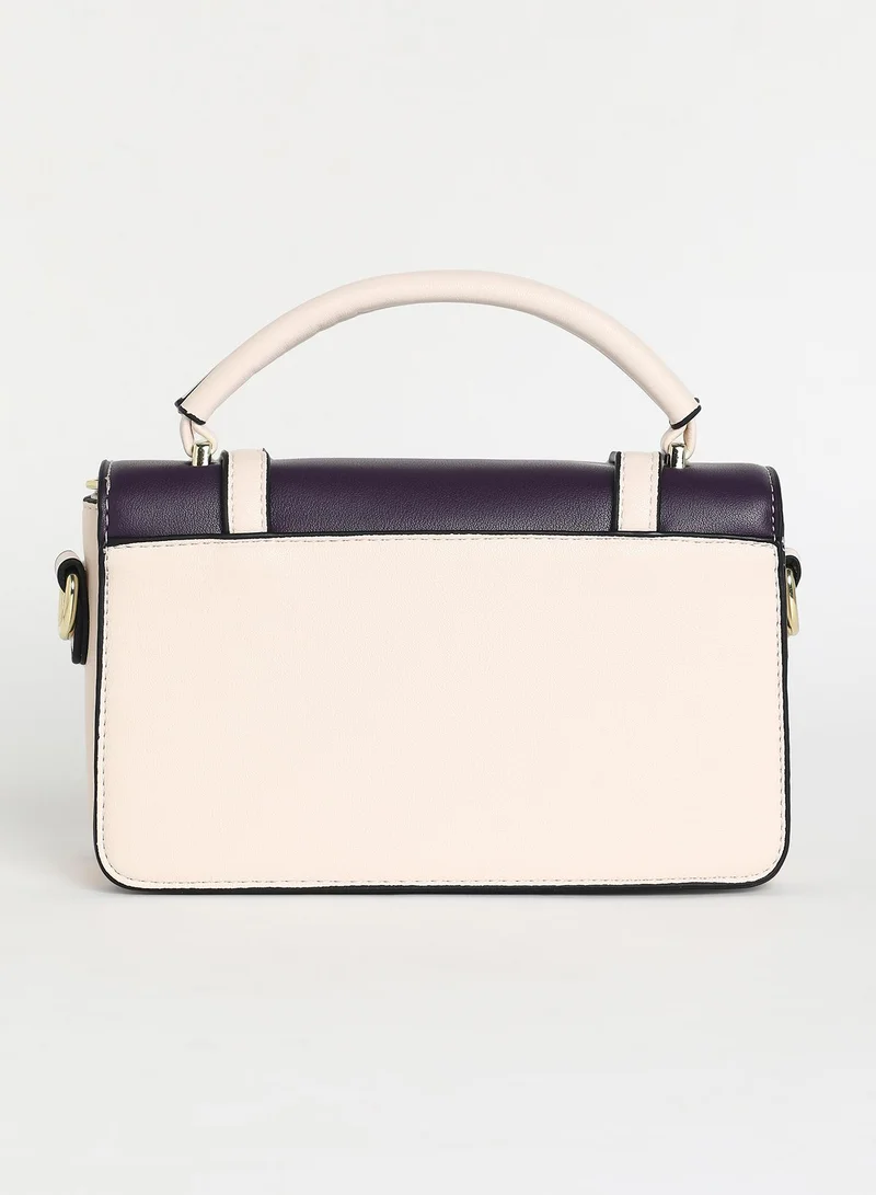 Haute Sauce Women's The Linea Hand Bag - Ivory White:Wine Red