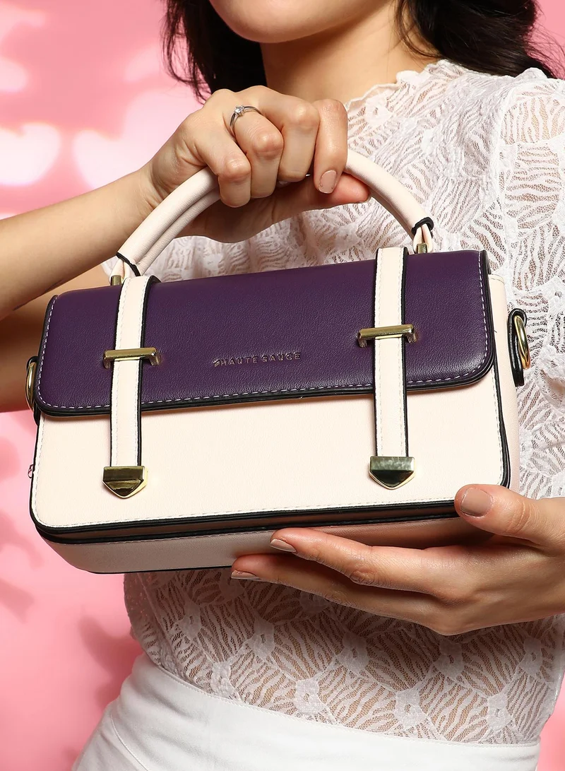 صوص هاوت Women's The Linea Hand Bag - Ivory White:Wine Red