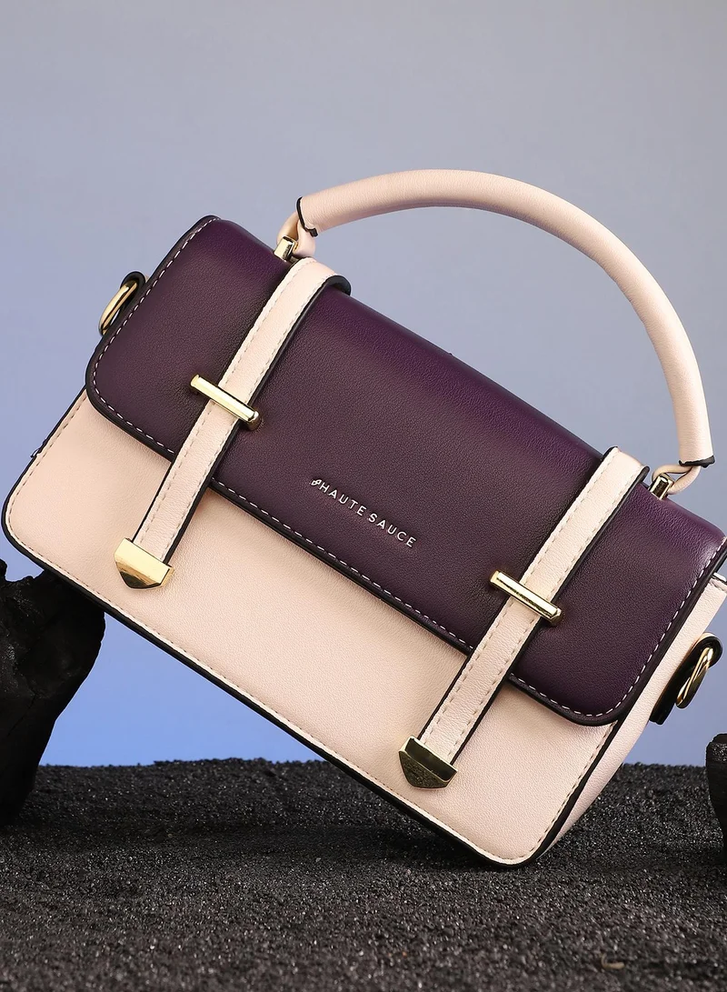 صوص هاوت Women's The Linea Hand Bag - Ivory White:Wine Red