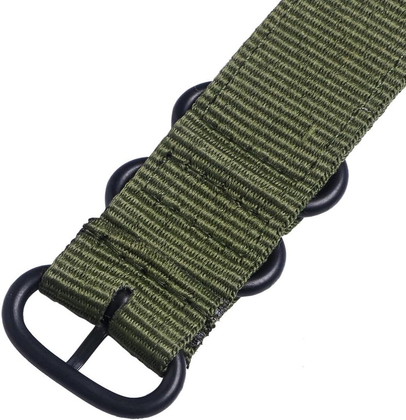 Nylon Watch Strap Webbing Band with Black Buckle Army Green for Men Women Military Outdoor Sports Replacement - Image 3