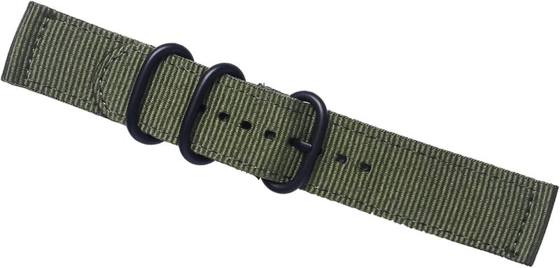 Nylon Watch Strap Webbing Band with Black Buckle Army Green for Men Women Military Outdoor Sports Replacement - Image 1