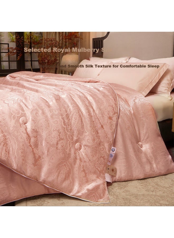 Class A Silk Satin Face Mulberry Silk Parent-Child Quilt Jacquard Fabric Composite Quilt (3+5) 8 Jin 150*200 - Image 1