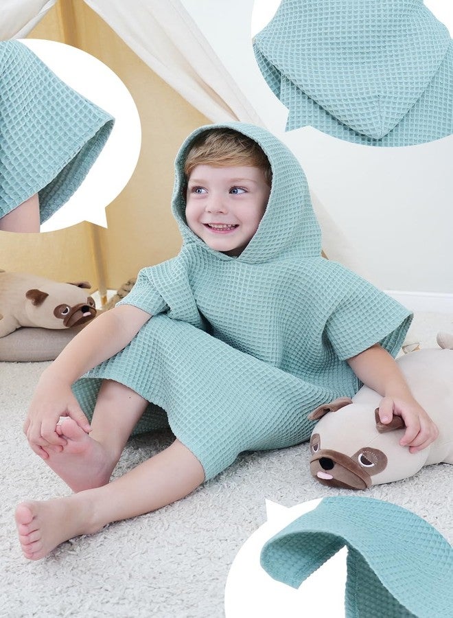 BANGSAUR Hooded Poncho Towel for Toddlers Babies Cotton Lightweight Cover-up Bath Beach Changing Towels, 2-5 Years,Navy Blue,23.6in - Image 3