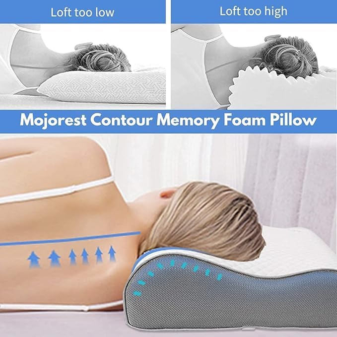 MASHUR FAB Orthopedic Memory Foam Cooling Gel Standard Size Neck & Back Support Sleeping Bed Pillow (Grey, sf-1) - Image 5