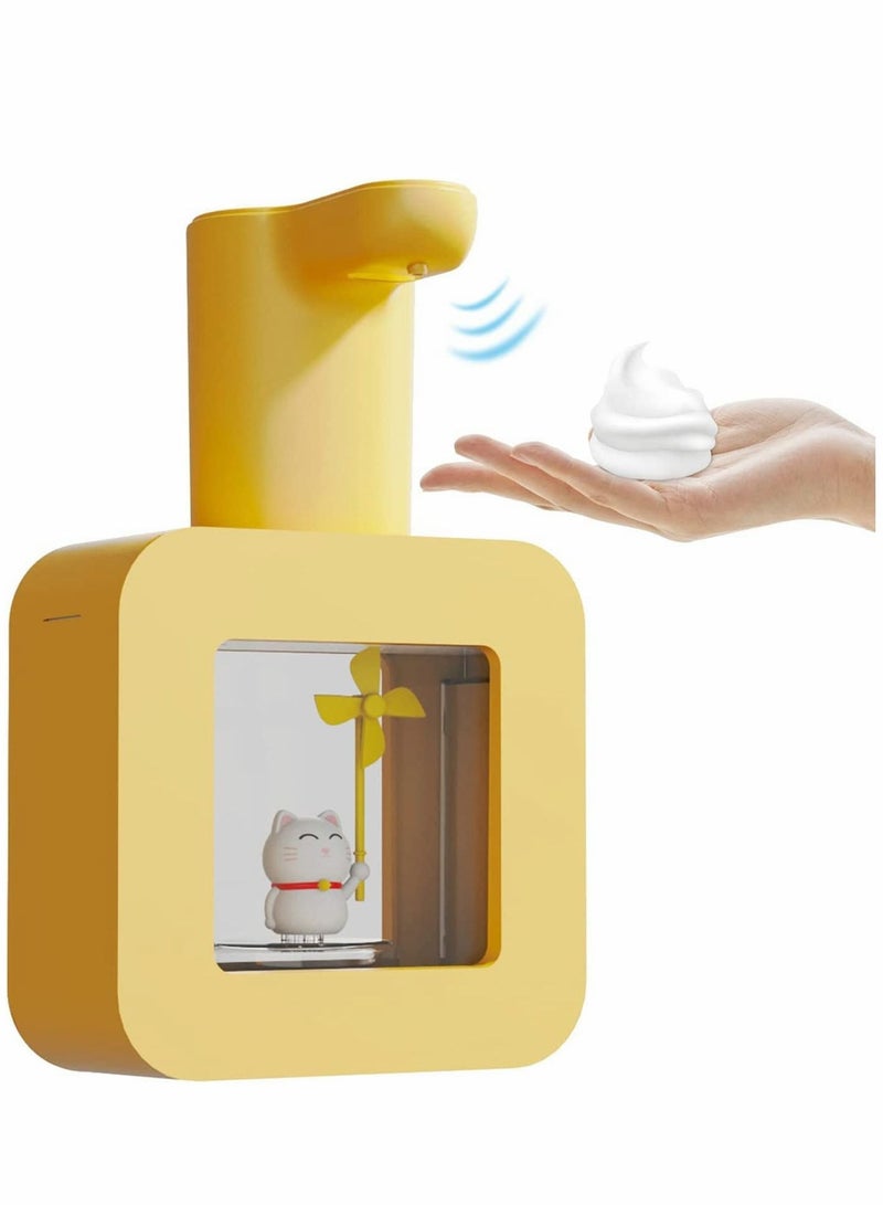 Automatic Soap Dispenser,Cute Cat Touchless Dispenser with Night Light,400ml Kids Dispenser,Rechargeable Wall Mounted for Kitchen, Bathroom, School, Office - Image 1