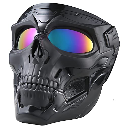 CROSSBODY Airsoft Skull Mask Full Face Tactical Masks with PC Lens Eye Protection for Paintball Halloween Scary Masks,Motorcycle Goggles Racing Combat Tactical Goggles - Image 1