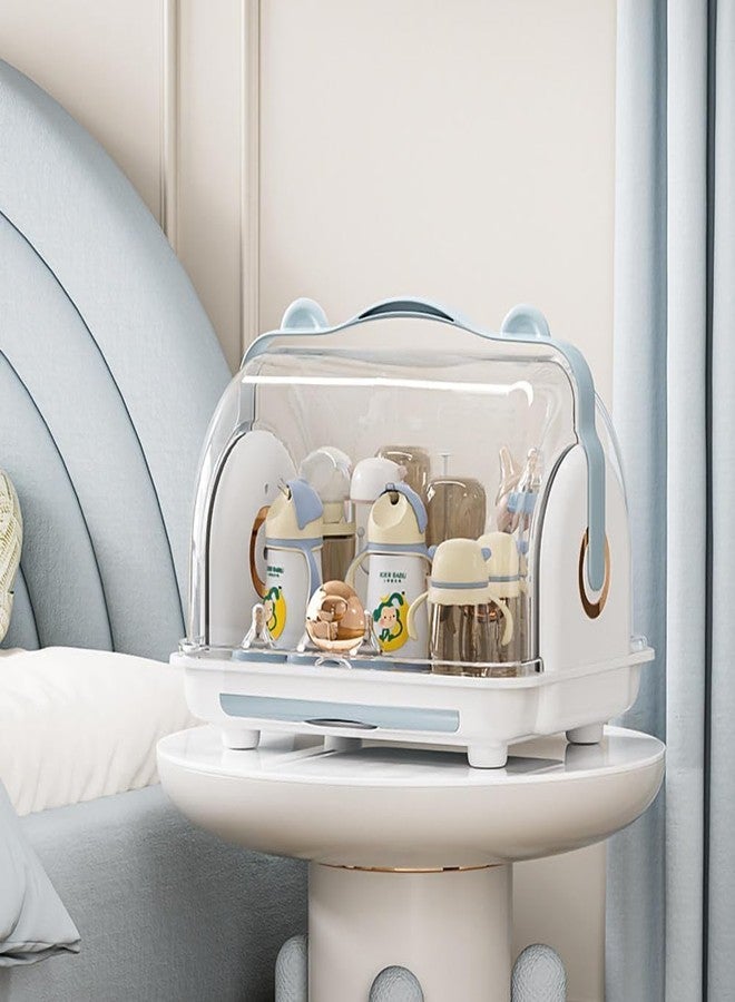 KEYOZA رف تجفيف زجاجات الأطفال من كيوزا مع غطاء، مقاوم للغبار، محمول، بلاستيك، عصري، 30 × 36 × 29 سم، زجاجات - Image 5
