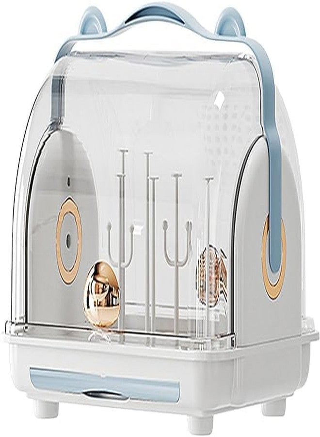 KEYOZA رف تجفيف زجاجات الأطفال من كيوزا مع غطاء، مقاوم للغبار، محمول، بلاستيك، عصري، 30 × 36 × 29 سم، زجاجات - Image 2