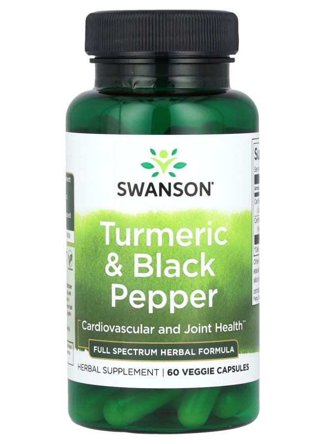 SWANSON Turmeric & Black Pepper 60 Veggie Capsules