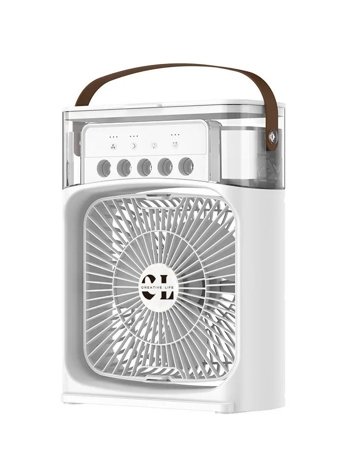 CREATIVE LIFE - Desktop Spray Mist Fan Air Conditioners Work With USB Cable Electric Fan LED Water Mist Fan 3 In 1 Air Humidifier For Home - Image 1