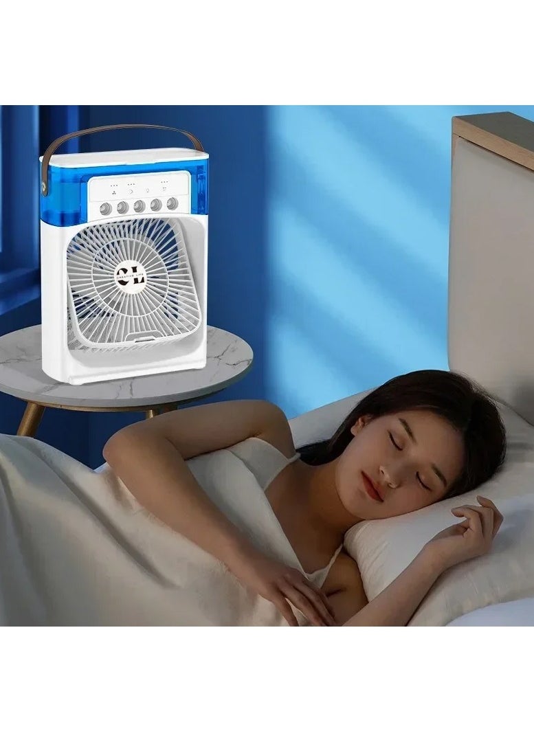 CREATIVE LIFE - Desktop Spray Mist Fan Air Conditioners Work With USB Cable Electric Fan LED Water Mist Fan 3 In 1 Air Humidifier For Home - Image 1