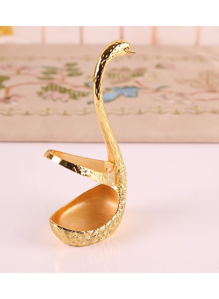 1 Set Stainless Steel Dinnerware Set,Swan Base Stand Spoons For Stirring Mixing Coffee, Fruit Desserts Table Tool - Image 2