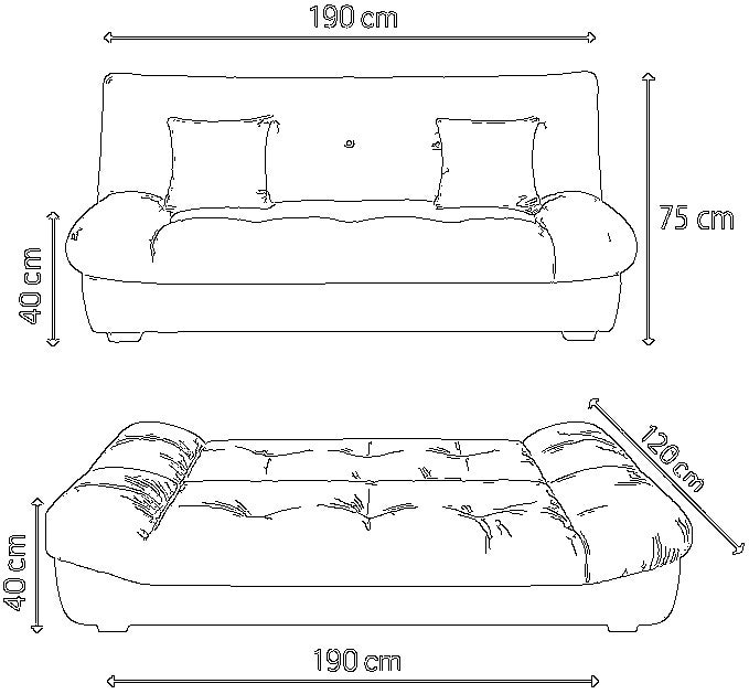 Poppins Home Modern 3-Seater Convertible Sofabed – Ultra Soft Tufted High Density Foam, Minimalist Scandinavian Style for Bedroom or Hotel Space Saving Folding Living Room Furniture (Light grey) - Image 2