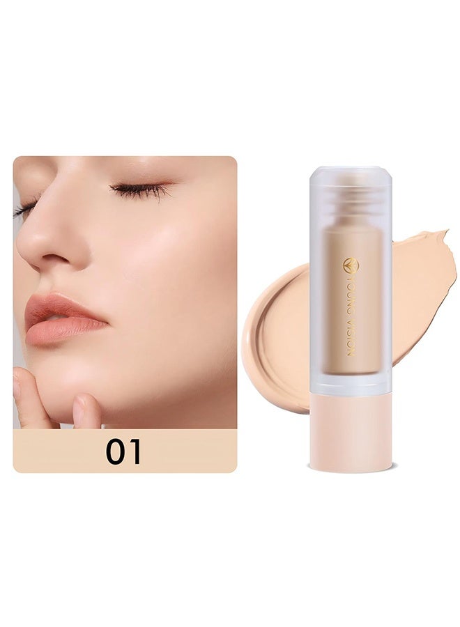 YOUNG VISION Longwear Liquid Foundation，Water-Based Liquid Foundation – Full Coverage, Lightweight Makeup for Oily and Combination Skin, Natural Matte Finish, Waterproof and Sweat-Resistant #01 - Image 2