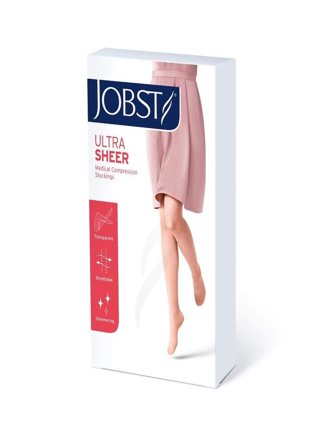 جوبست جوارب ضغط JOBST UltraSheer عالية الفخذ للنساء - مغلقة من الأمام - شريط دانتيل - ضغط طبي 15-20 مم زئبق - لعلاج الدوالي والأوردة العنكبوتية - تساعد على منع التورم - لون عسلي، صغير - Image 1