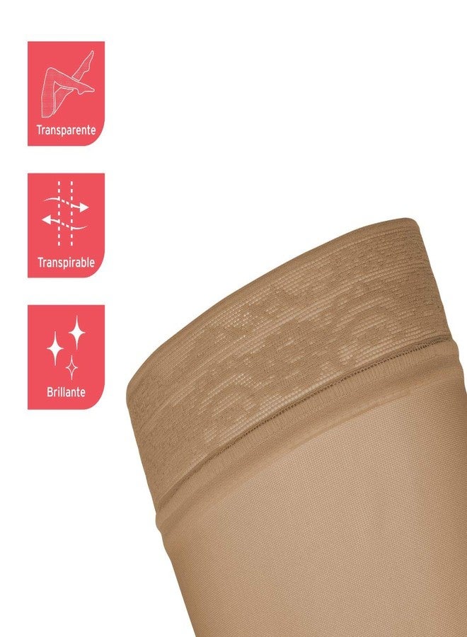 جوبست جوارب ضغط JOBST UltraSheer عالية الفخذ للنساء - مغلقة من الأمام - شريط دانتيل - ضغط طبي 15-20 مم زئبق - لعلاج الدوالي والأوردة العنكبوتية - تساعد على منع التورم - لون عسلي، صغير - Image 2