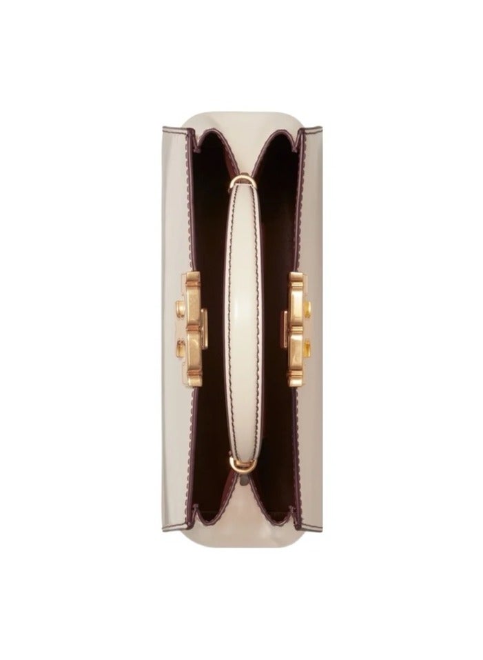 Burch Tory  Eleanor Leather Suede Trimmed Shoulder Crossbody Tote Bag - Image 2