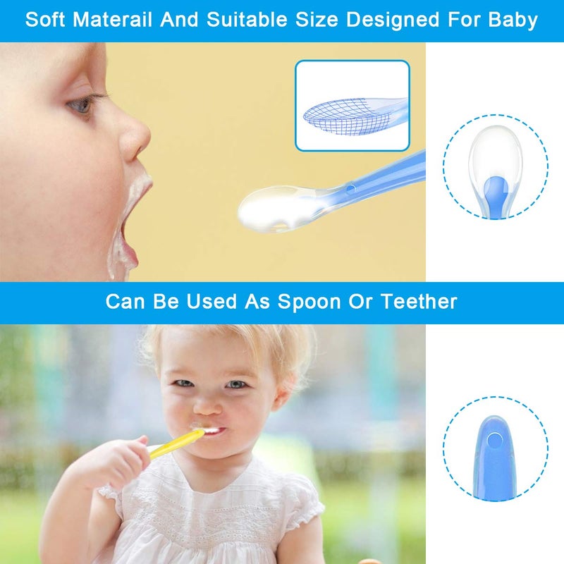 Vicloon Silicone Spoons - 5 Pcs Soft Training Feeding Spoons for First Stage Baby and Infant, Baby Led Weaning, Gum-Friendly, BPA Free, Dishwasher Safe - Image 3