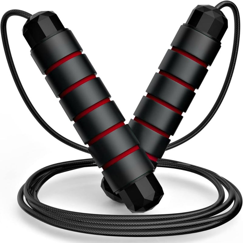 ABB INITIO GYM Skipping Rope Men and women and Children Exercise Rope for Exercise Workout & Weight LossTangle Free Jumping Rope for Kids (Red-Black) - Image 4