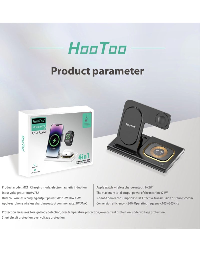 HooToo - Hootoo15W Wireless fast Charger with MagSafe, and intelligent recognition device, faster speed, higher conversion rate  (Magnetically Charges iPhone 16, iPhone 15 and iPhone 14 Models up to 15W) black - Image 1