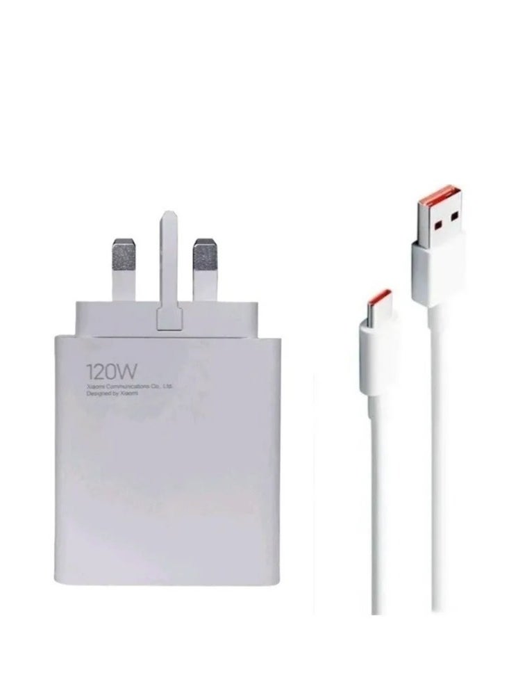 شاحن Xiaomi الأصلي 120 واط فائق السرعة مع كابل USB-C 6A، قابس المملكة المتحدة، شحن سريع لأجهزة Xiaomi - Image 4
