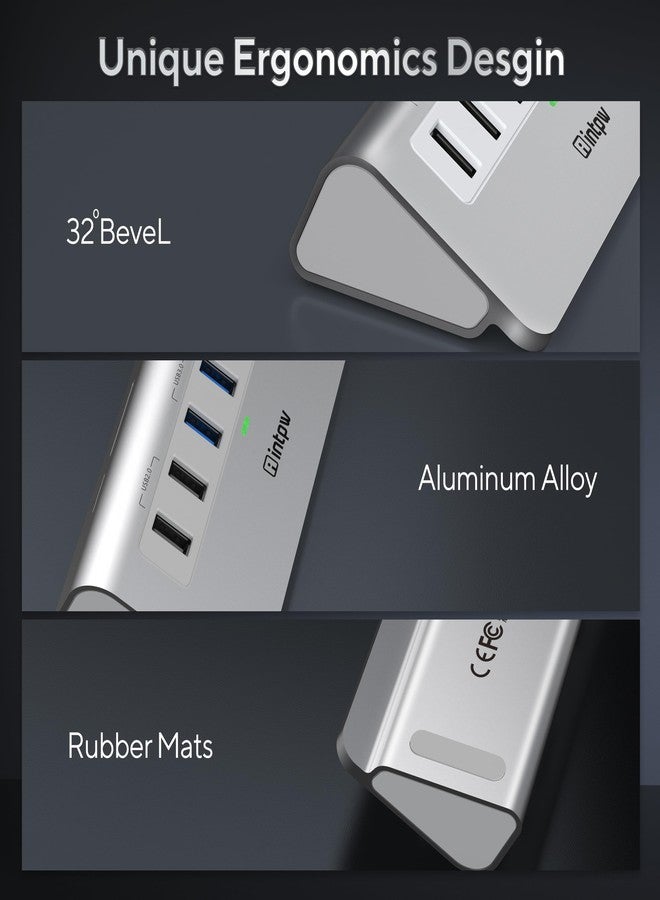 intpw USB C Hub, 9-in-1 USB C Hub Multiport Adapter with 4K HDMI, PD 100W, USB-C and 2 USB A 3.0 5Gbps, 2 USB A 2.0, SD/TF Card Reader, Aluminum USB Multiport Adapter for MacBook Air/Pro iPad Laptop - Image 3