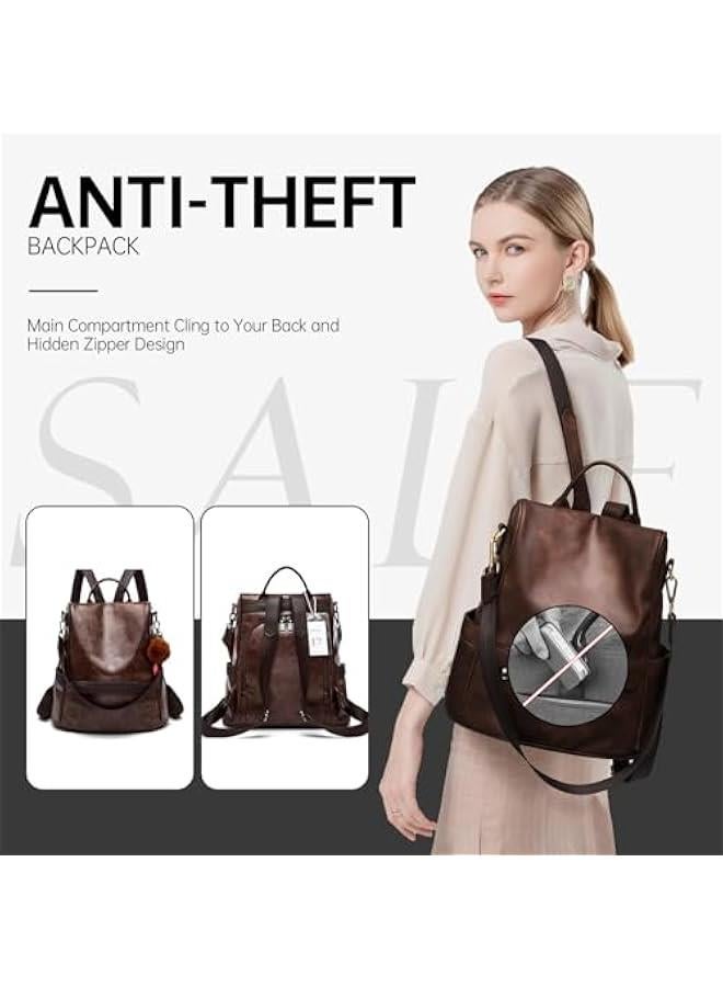 Arabest Women Backpack Purse PU Leather Anti-theft Casual Shoulder Bag Fashion Ladies Satchel Bags - Image 2