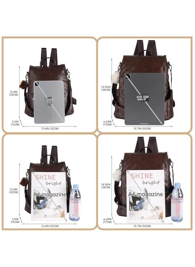 Arabest Women Backpack Purse PU Leather Anti-theft Casual Shoulder Bag Fashion Ladies Satchel Bags - Image 4