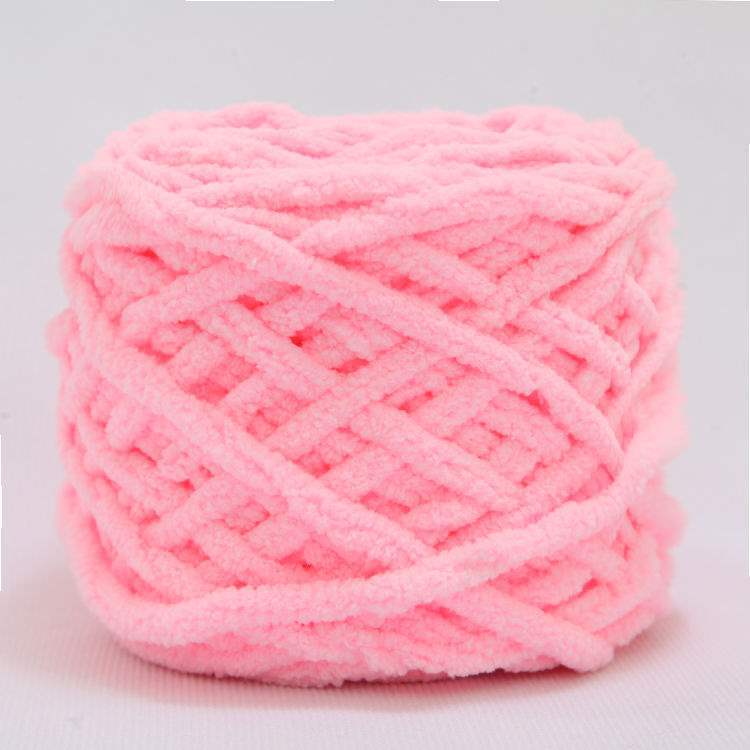 Ice thread soft coarse wool handmade diy knitting scarf wool ball hook crochet slippers thread self-woven wool ball 03 Pink 