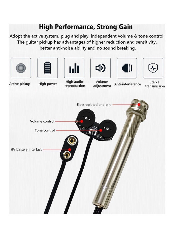نيبمينينت Pen Tube Style Acoustic Guitar Undersaddle Pickup - Image 2