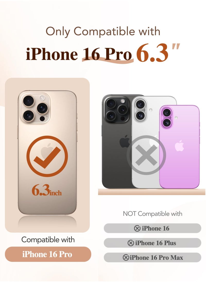 BERFY Magnetic for iPhone 16 Pro Case Compatible with Magsafe Built-in 9H Tempered Glass Screen Protector & Upgraded Camera Protection Full-Body Plating Phone Case for 16 Pro 6.3" Desert Gold  - Image 3
