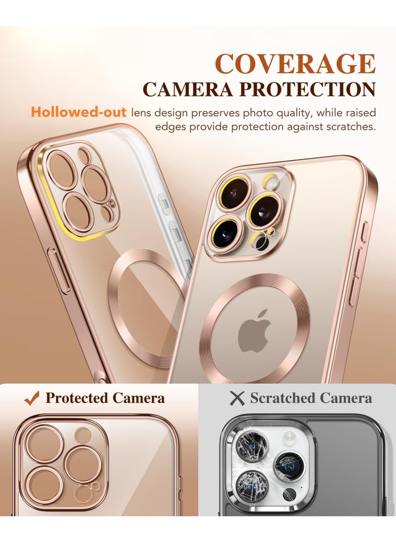BERFY Magnetic for iPhone 16 Pro Case Compatible with Magsafe Built-in 9H Tempered Glass Screen Protector & Upgraded Camera Protection Full-Body Plating Phone Case for 16 Pro 6.3" Desert Gold  - Image 5