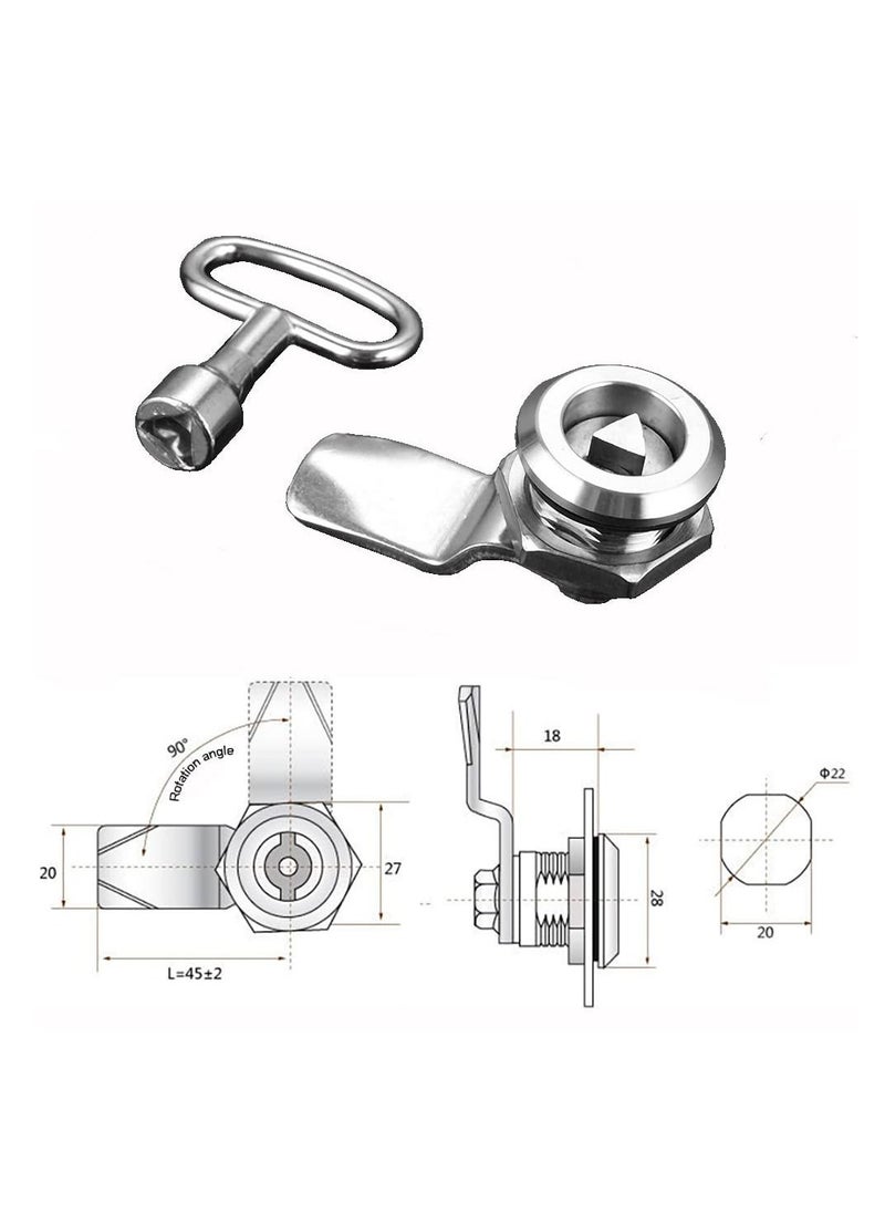 SYOSI - Electric Meter Box Latch High Quality Gas Meter Box Lock with Triangle Key Threaded Cam Lock Secure Your Valuables for Mailbox Cabinet and Furniture 2 Pack - Image 1